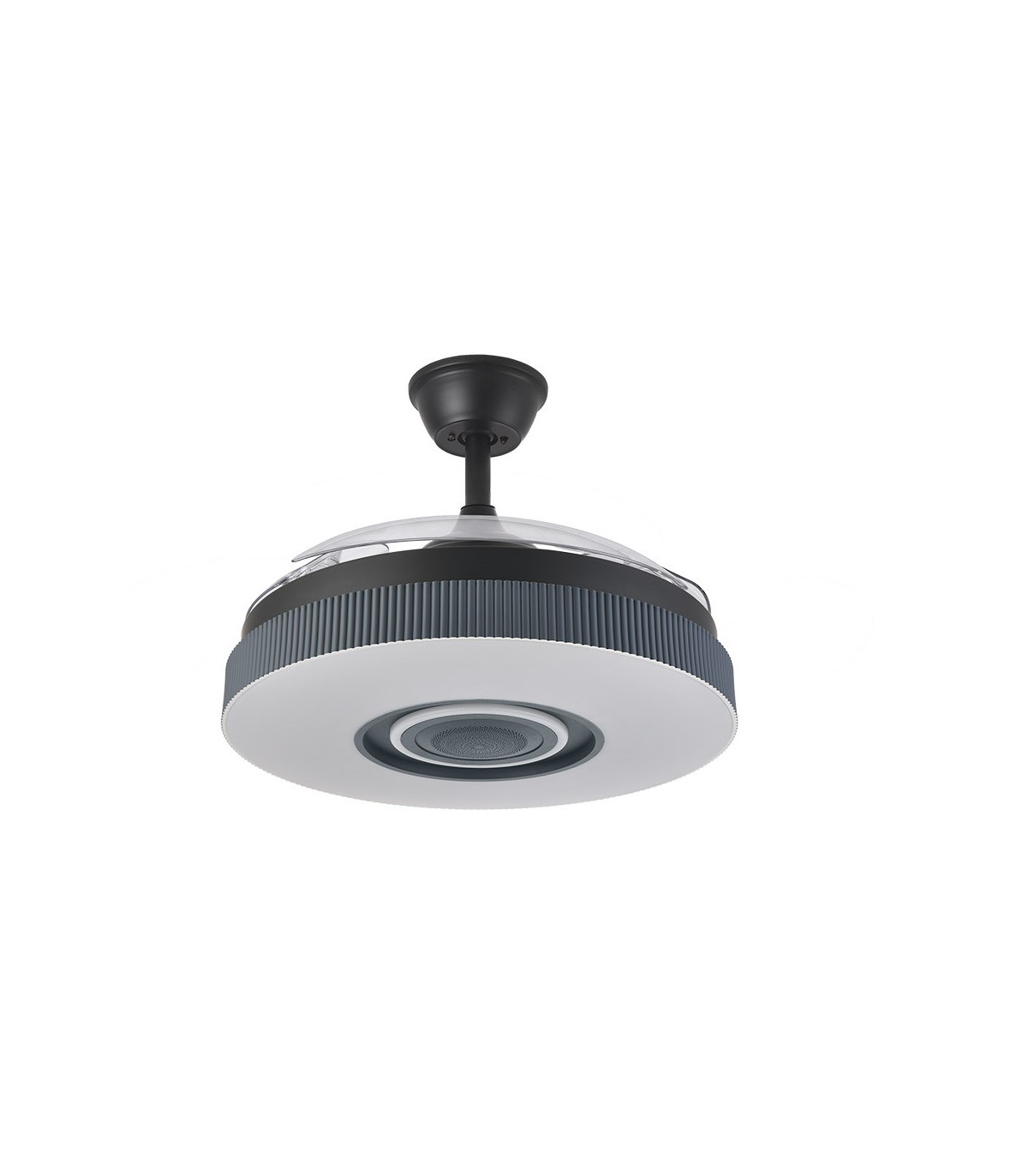 Ventiladores Peniche BlueThooth 72W 6120Lm 3 Aspas Negro/Gris CCT Altavoz
