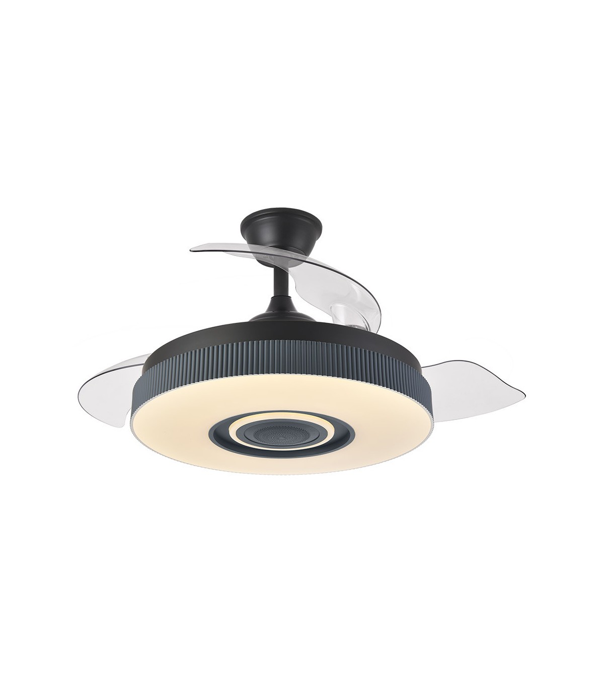 Ventiladores Peniche BlueThooth 72W 6120Lm 3 Aspas Negro/Gris CCT Altavoz