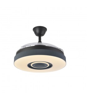 Ventiladores Peniche BlueThooth 72W 6120Lm 3 Aspas Negro/Gris CCT Altavoz