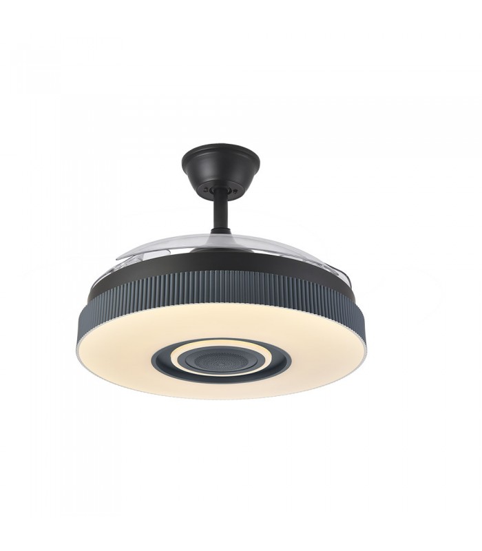 Ventiladores Peniche BlueThooth 72W 6120Lm 3 Aspas Negro/Gris CCT Altavoz