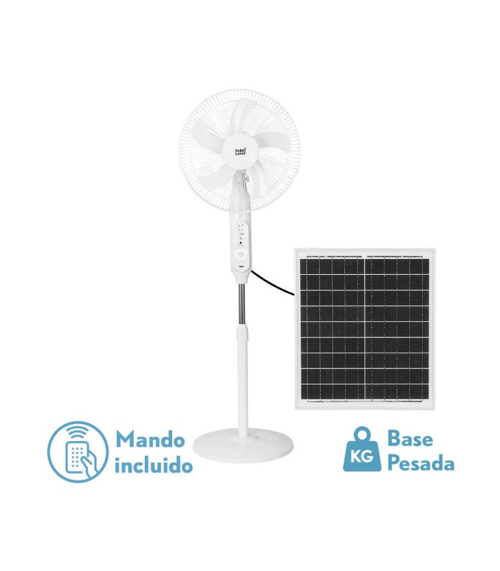 Ventilador de Pie Solar Clima 30W 43cm Blanco