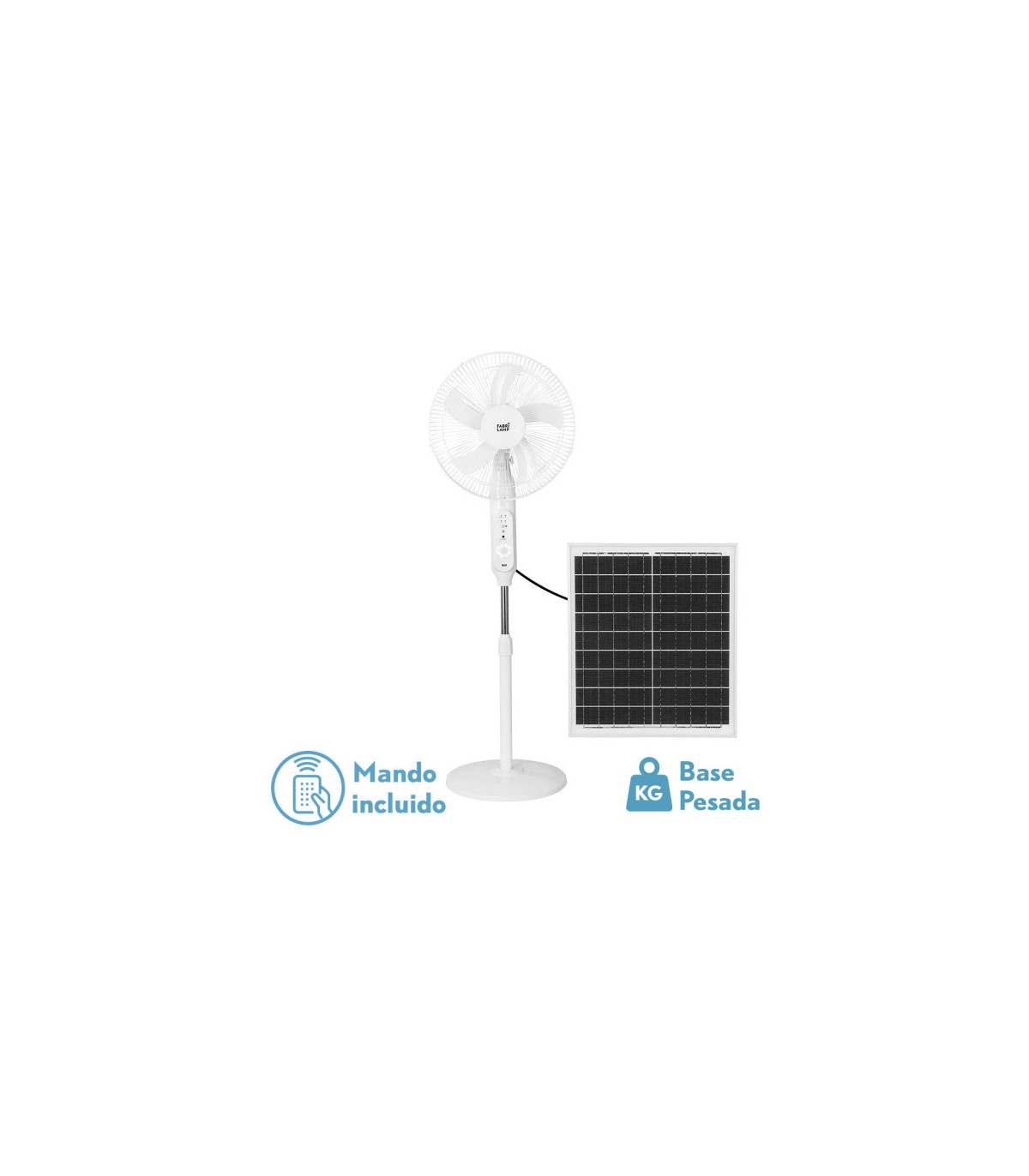 Ventilador de Pie Solar Clima 30W 43cm Blanco
