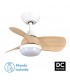 Ventilador Pirdo DC 24W 2400Lm 3 Aspas Blanco/Haya CCT