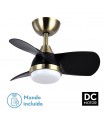 Ventilador Pirdo DC 24W 2400Lm 3 Aspas Cuero/Negro CCT