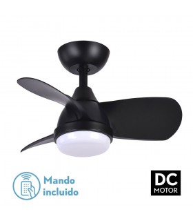 Ventilador Pirdo DC 24W 2400Lm 3 Aspas Negro CCT