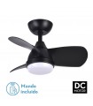 Ventilador Pirdo DC 24W 2400Lm 3 Aspas Negro CCT