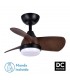 Ventilador Pirdo DC 24W 2400Lm 3 Aspas Negro/Marrón CCT