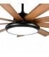 Ventilador de Techo PIREO Negro DC 36W 3800Lm 9 Aspas Roble / Haya CCT