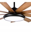 Ventilador de Techo PIREO Negro DC 36W 3800Lm 9 Aspas Roble / Haya CCT
