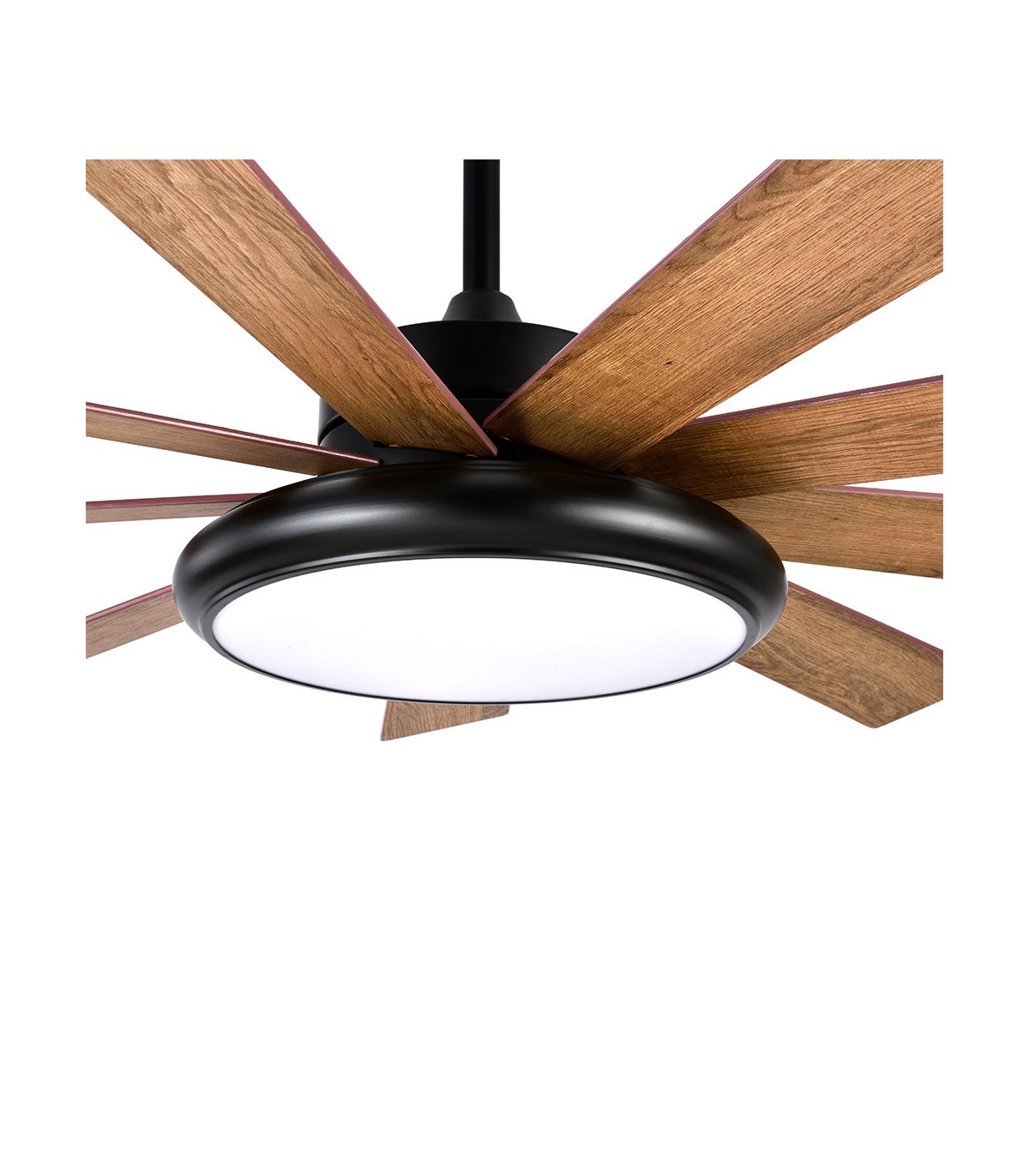 Ventilador de Techo PIREO Negro DC 36W 3800Lm 9 Aspas Roble / Haya CCT
