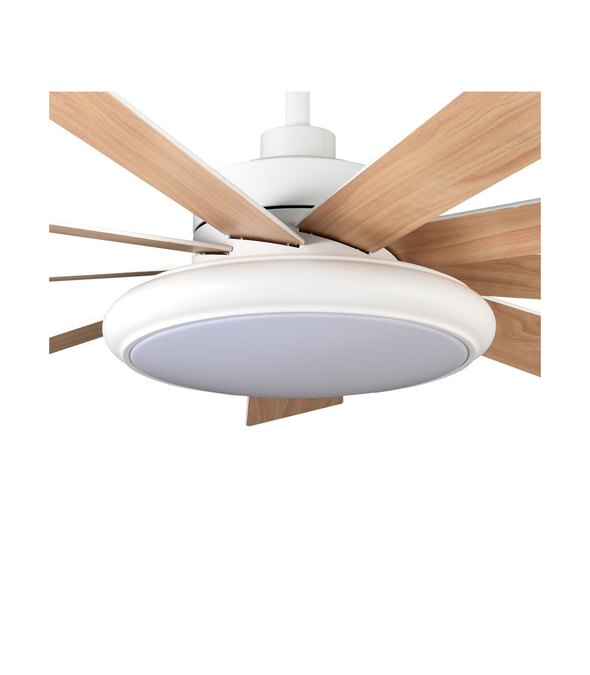 Ventilador de Techo PIREO Blanco DC 36W 3800Lm 9 Aspas Blanco/Haya CCT