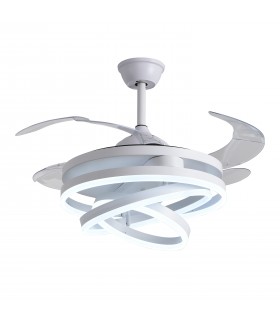 Ventilador Sfera DC 72W 6480Lm 4 Aspas Blanco CCT