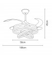 Ventilador Sfera DC 72W 6480Lm 4 Aspas Oro CCT