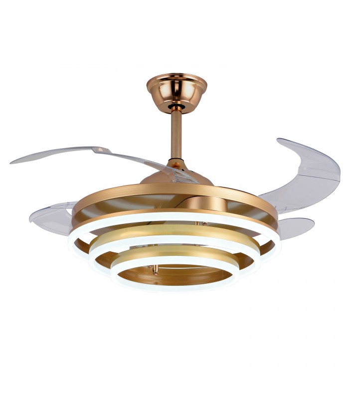 Ventilador Sfera DC 72W 6480Lm 4 Aspas Oro CCT