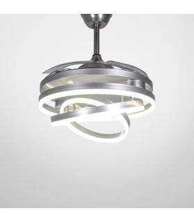Ventilador Sfera DC 72W 6480Lm 4 Aspas Plata CCT