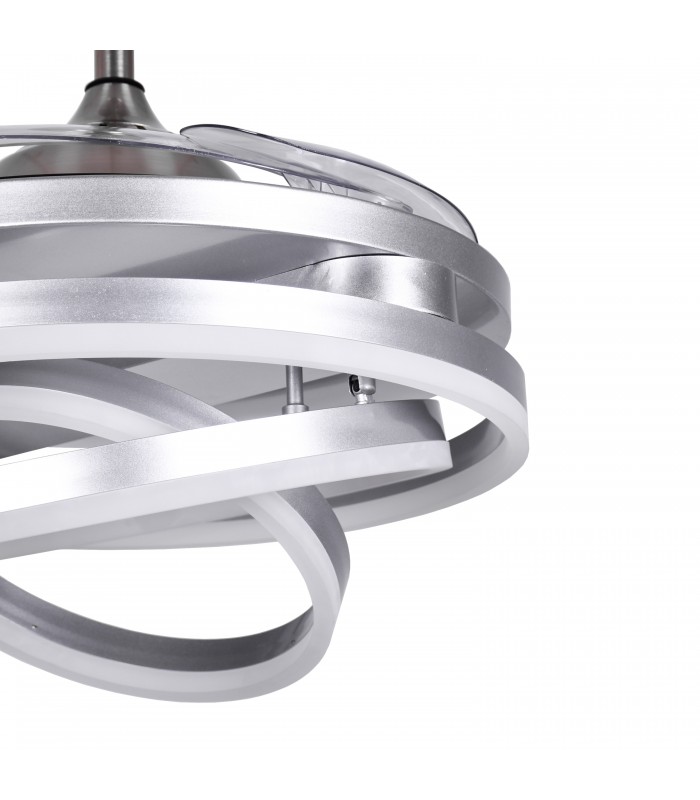 Ventilador Sfera DC 72W 6480Lm 4 Aspas Plata CCT