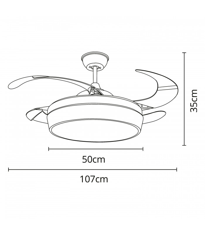 Ventilador Simun DC 72W 6480LM 4 Aspas Marrón Rústico CCT