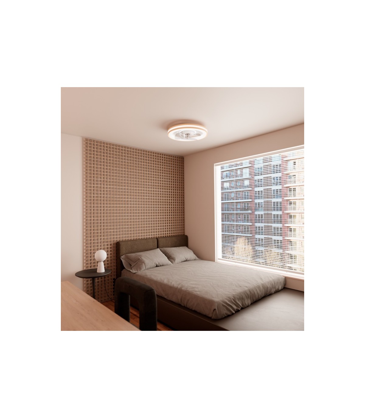 Ventilador Siro DC 38W 3800Lm 3 Aspas Beige CCT