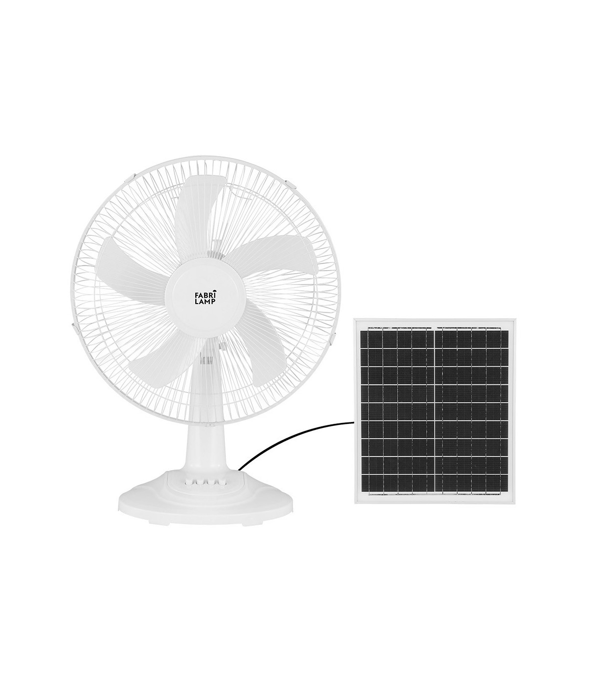Ventilador Sobremesa Solar Abanico 20W 43cm Blanco