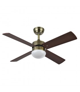 Ventilador de Techo SOFIA DC Cuero 4 Aspas Rev. Cerezo/Nogal 2xE27