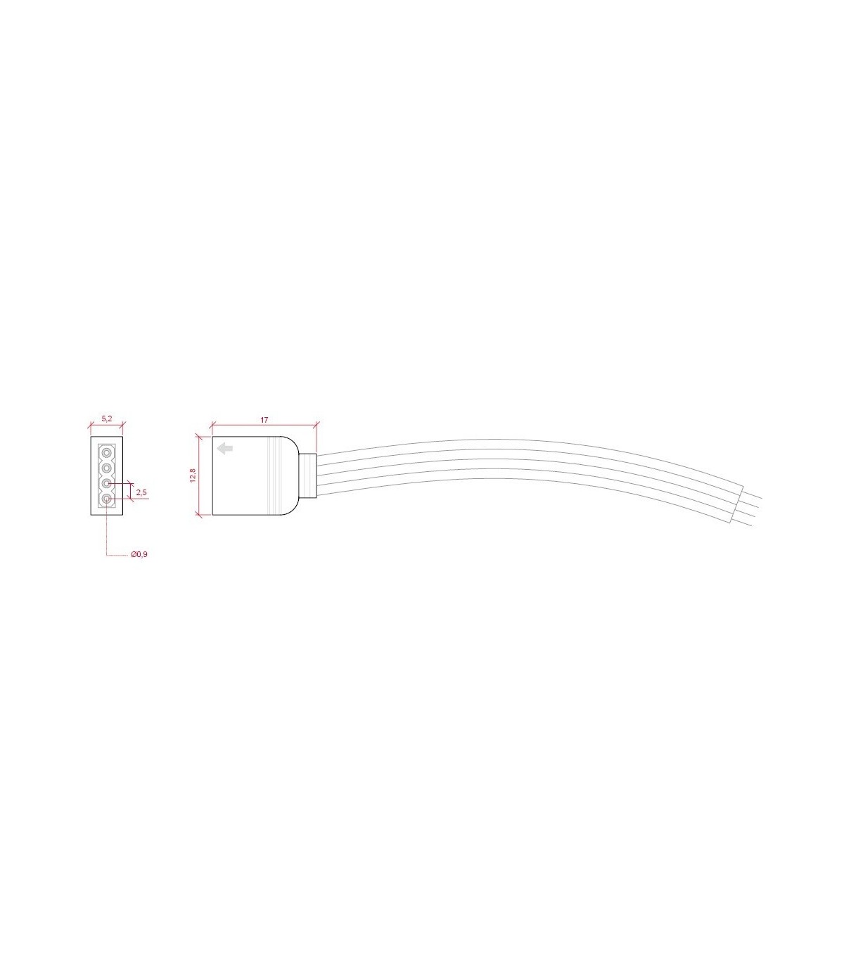 Conector RGB 4 Pines Hembra