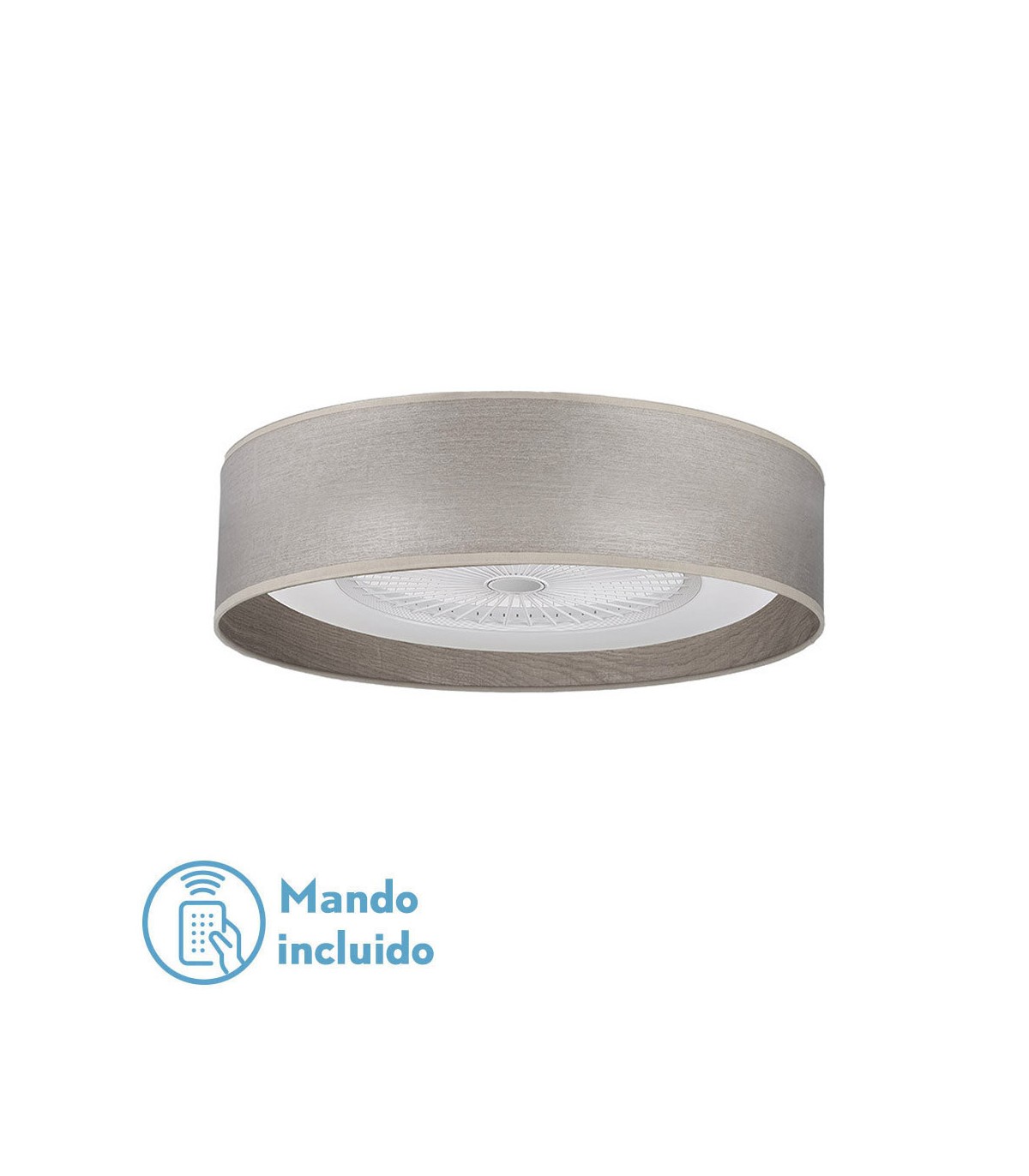 Ventilador Tania 60D AC 72W 8000Lm 5 Aspas Madera Gris CCT