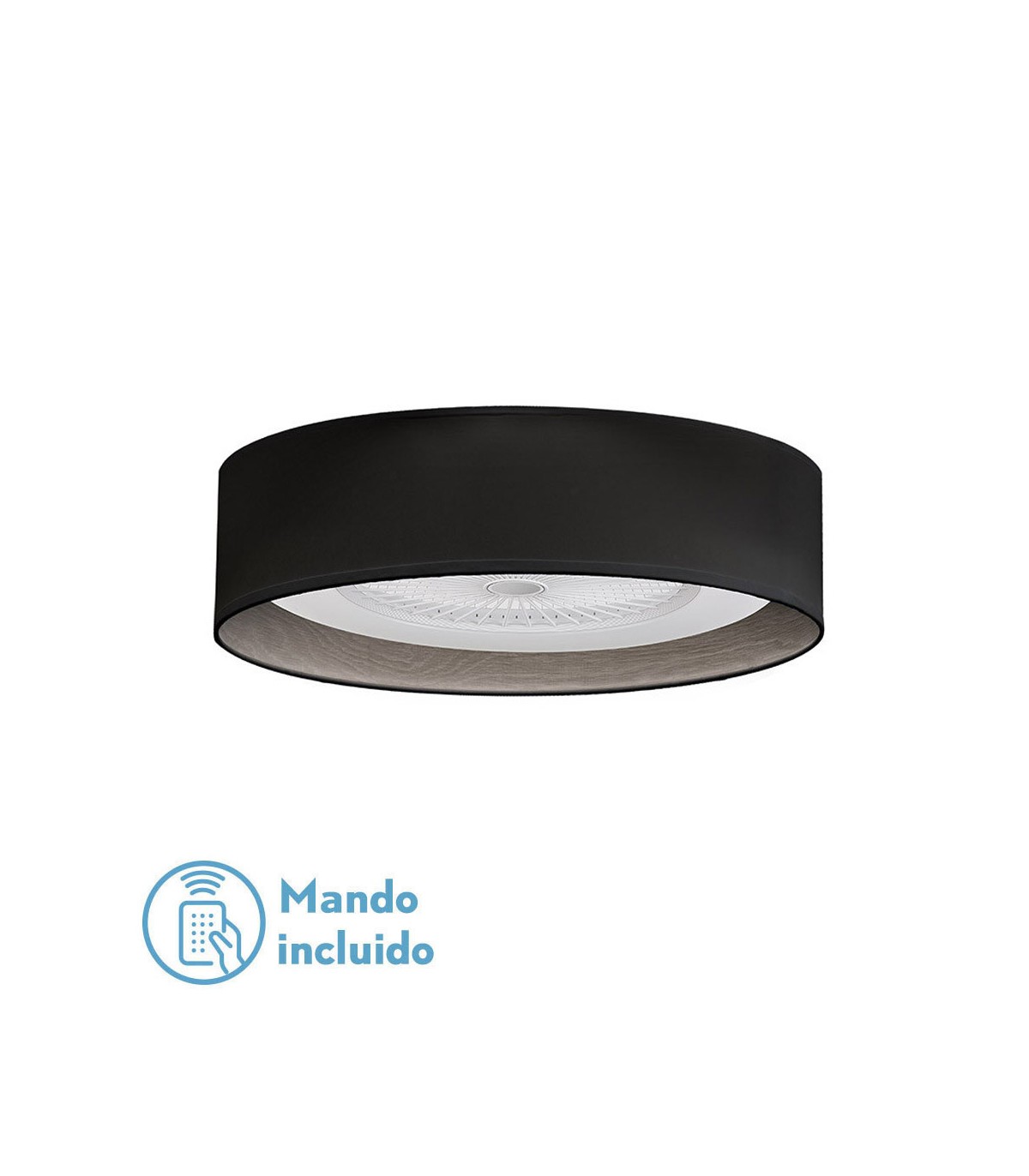 Ventilador Tania 60D AC 72W 8000Lm 5 Aspas Negro CCT