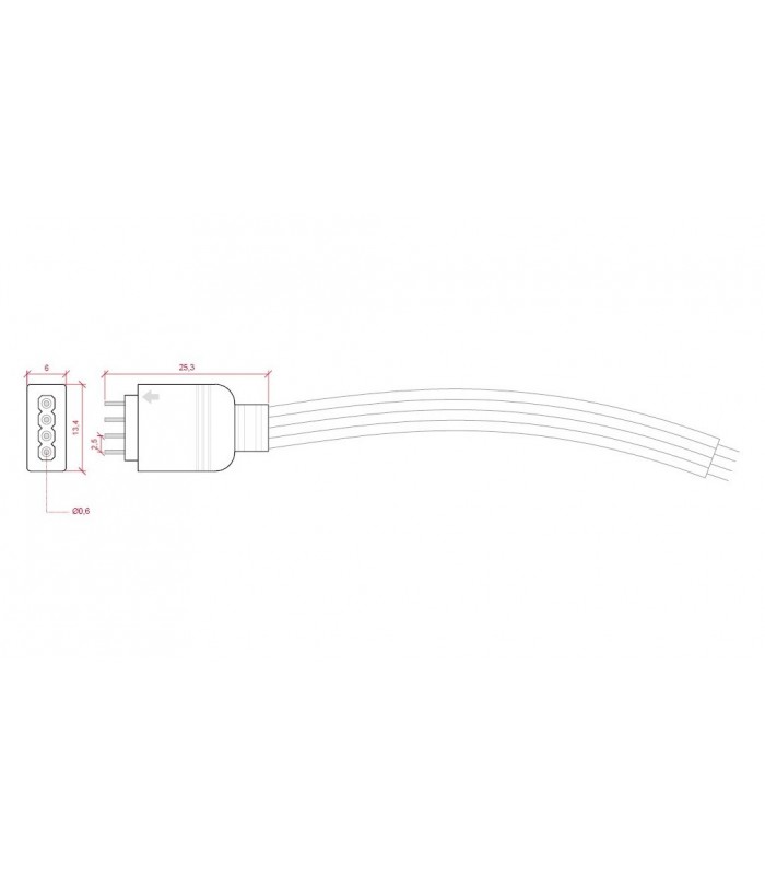 Conector RGB 4 Pines Macho
