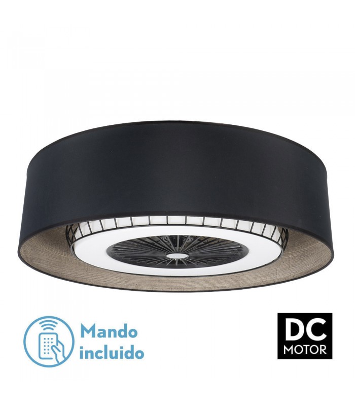 Ventilador Tania 70D DC 72W 6120Lm 5 Aspas Negro/Madera Gris CCT