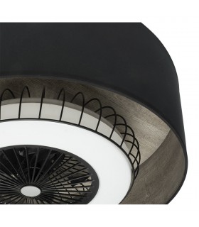 Ventilador Tania 70D DC 72W 6120Lm 5 Aspas Negro/Madera Gris CCT