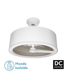 Ventilador Tatiana DC 110W 9350Lm 3 Aspas Blanco/Madera Gris CCT