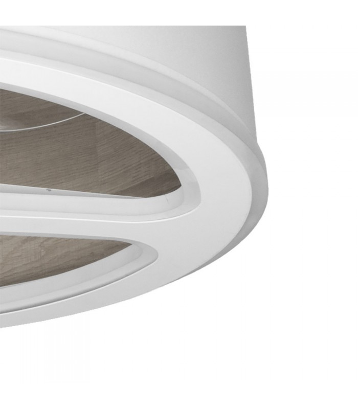 Ventilador Tatiana DC 110W 9350Lm 3 Aspas Blanco/Madera Gris CCT