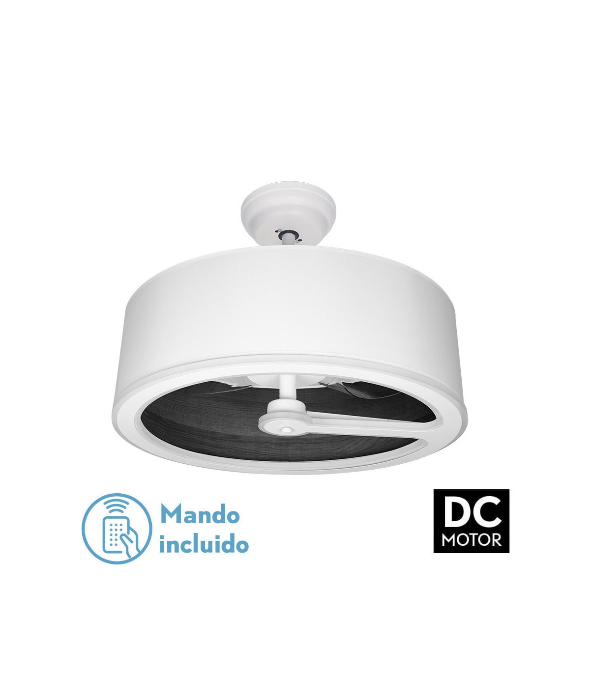 Ventilador Tatiana DC 110W 9350Lm 3 Aspas Blanco/Madera Negra CCT