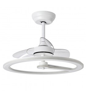 Ventilador Tatiana DC 110W 9350Lm 3 Aspas Blanco/Madera Negra CCT