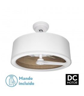 Ventilador Tatiana DC 110W 9350Lm 3 Aspas Blanco/Madera Oscura CCT