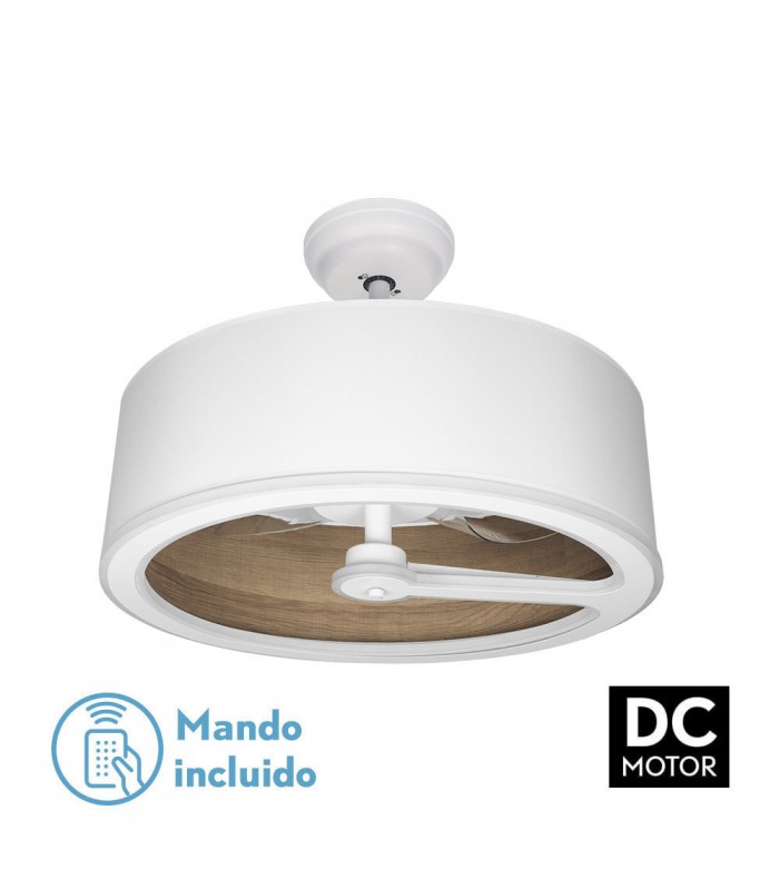Ventilador Tatiana DC 110W 9350Lm 3 Aspas Blanco/Madera Oscura CCT