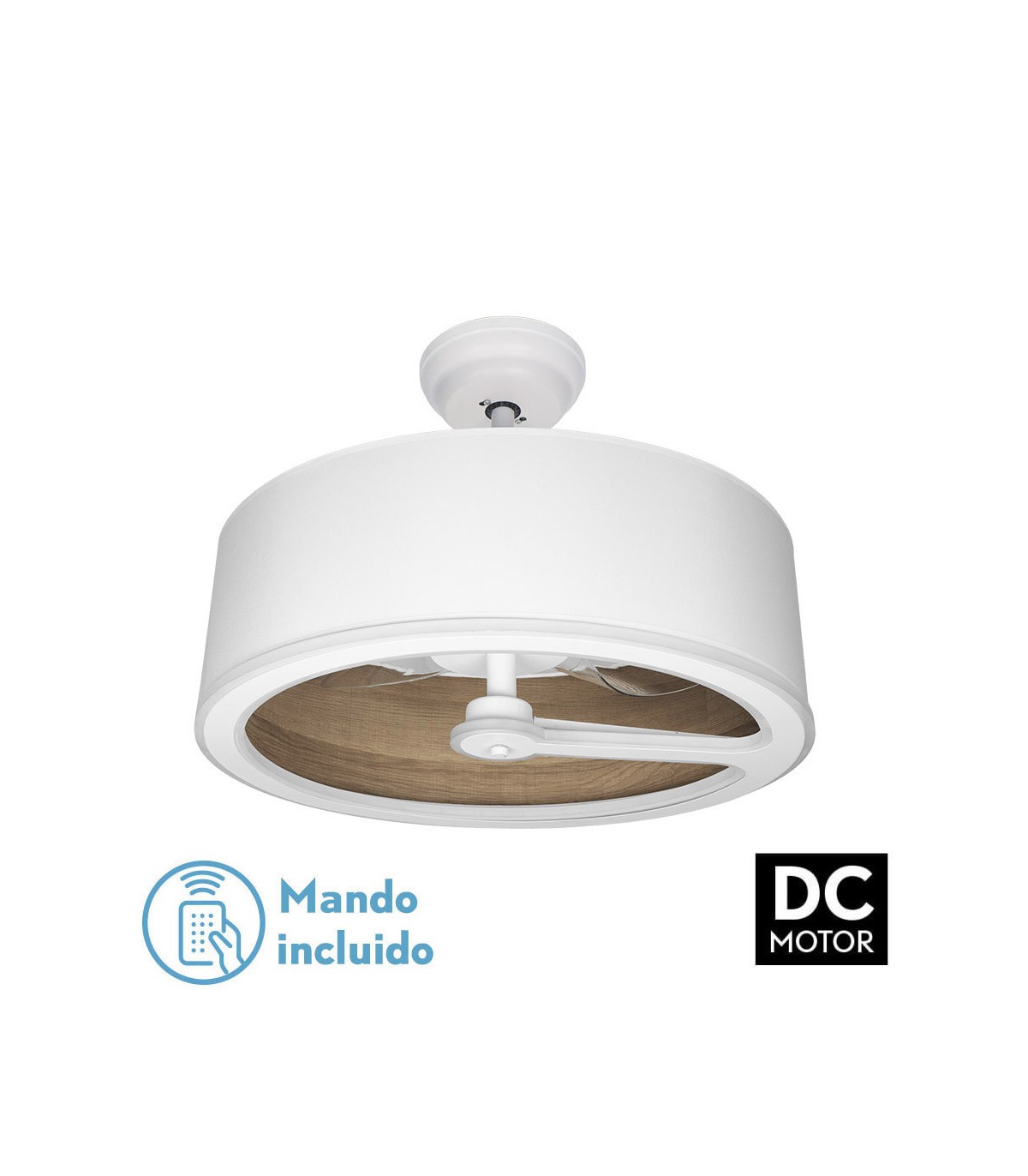 Ventilador Tatiana DC 110W 9350Lm 3 Aspas Blanco/Madera Oscura CCT