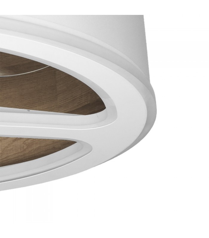 Ventilador Tatiana DC 110W 9350Lm 3 Aspas Blanco/Madera Oscura CCT