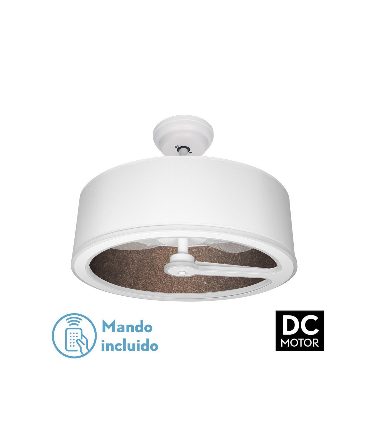 Ventilador Tatiana DC 110W 9350Lm 3 Aspas Blanco/Óxido CCT