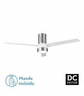 Ventilador de Techo TEO Níquel DC 24W 2950Lm 3 Aspas Blanco CCT