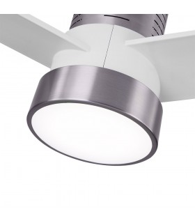 Ventilador de Techo TEO Níquel DC 24W 2950Lm 3 Aspas Blanco CCT