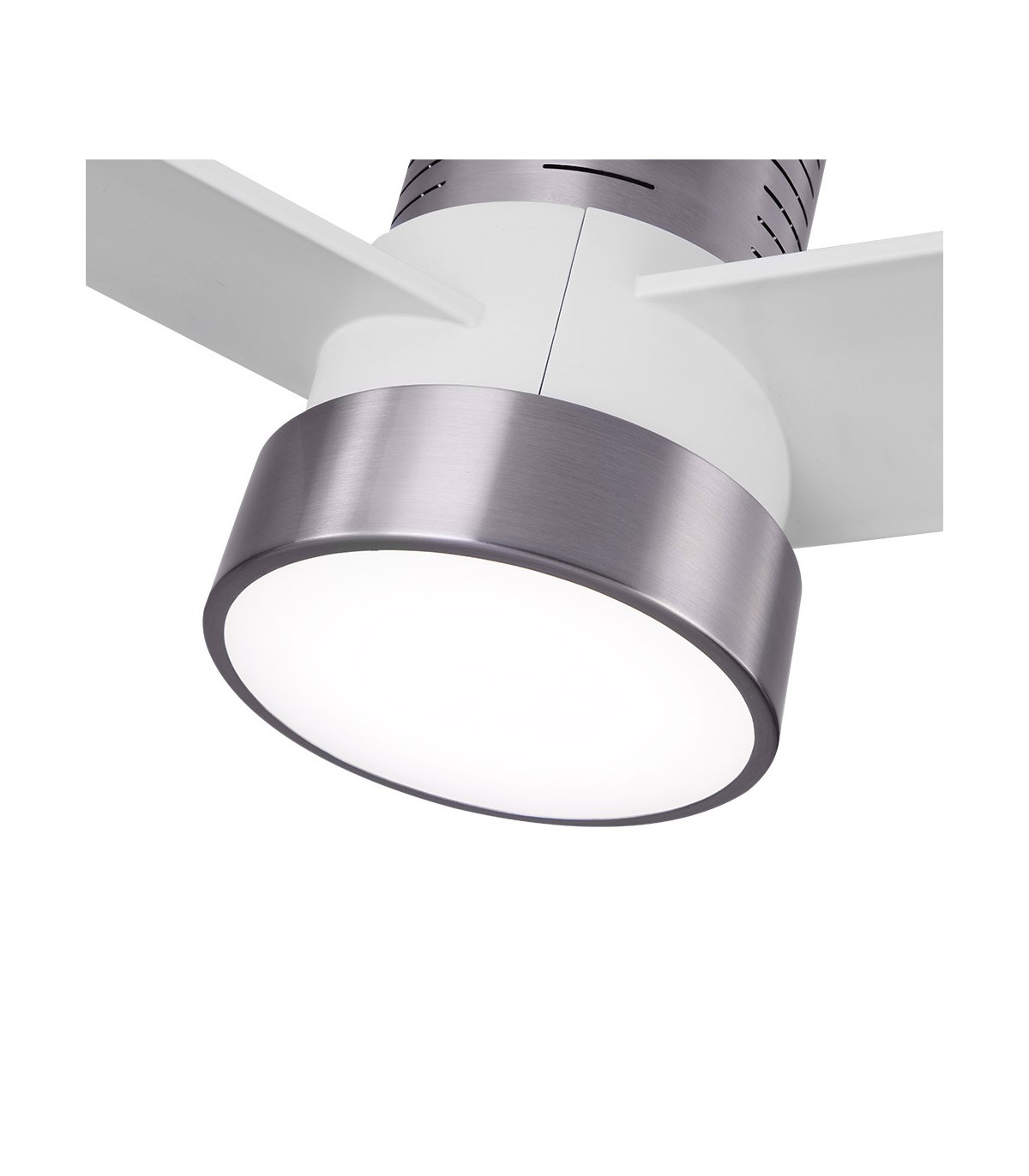 Ventilador de Techo TEO Níquel DC 24W 2950Lm 3 Aspas Blanco CCT