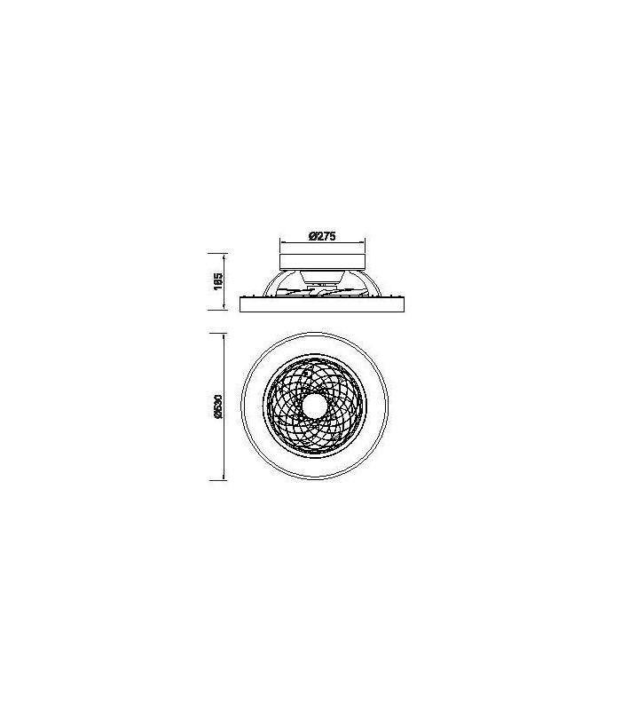 Ventilador Tibet Mini DC 70W 7700Lm Negro CCT