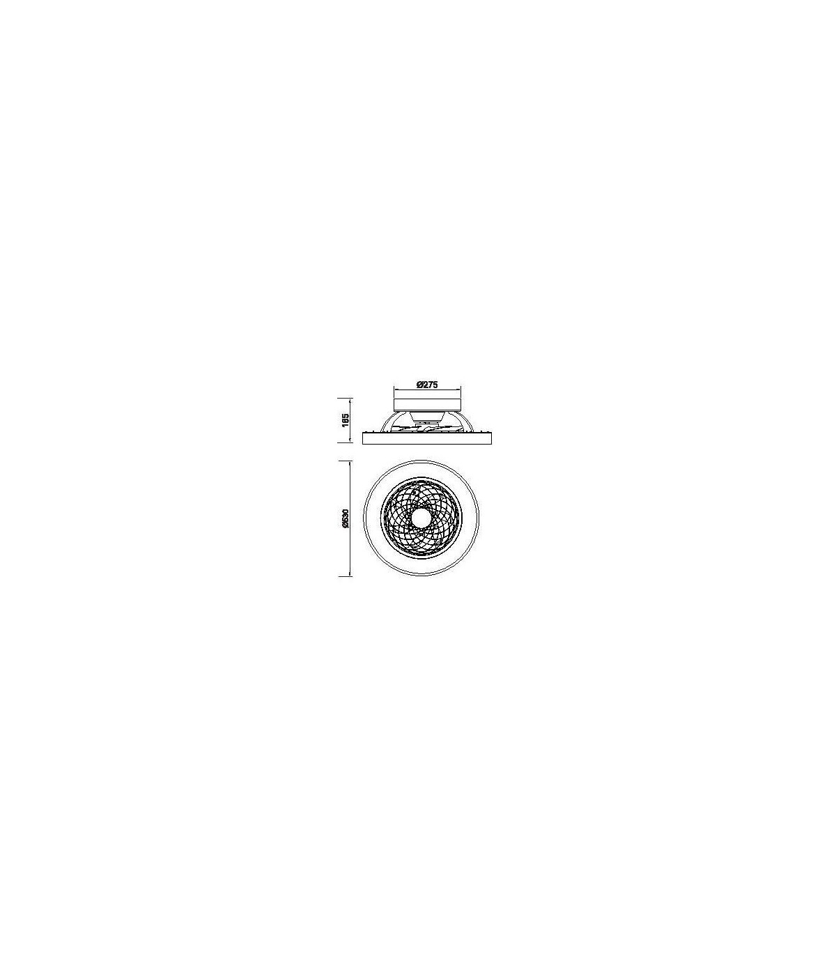 Ventilador Tibet Mini DC 70W 7700Lm Negro CCT