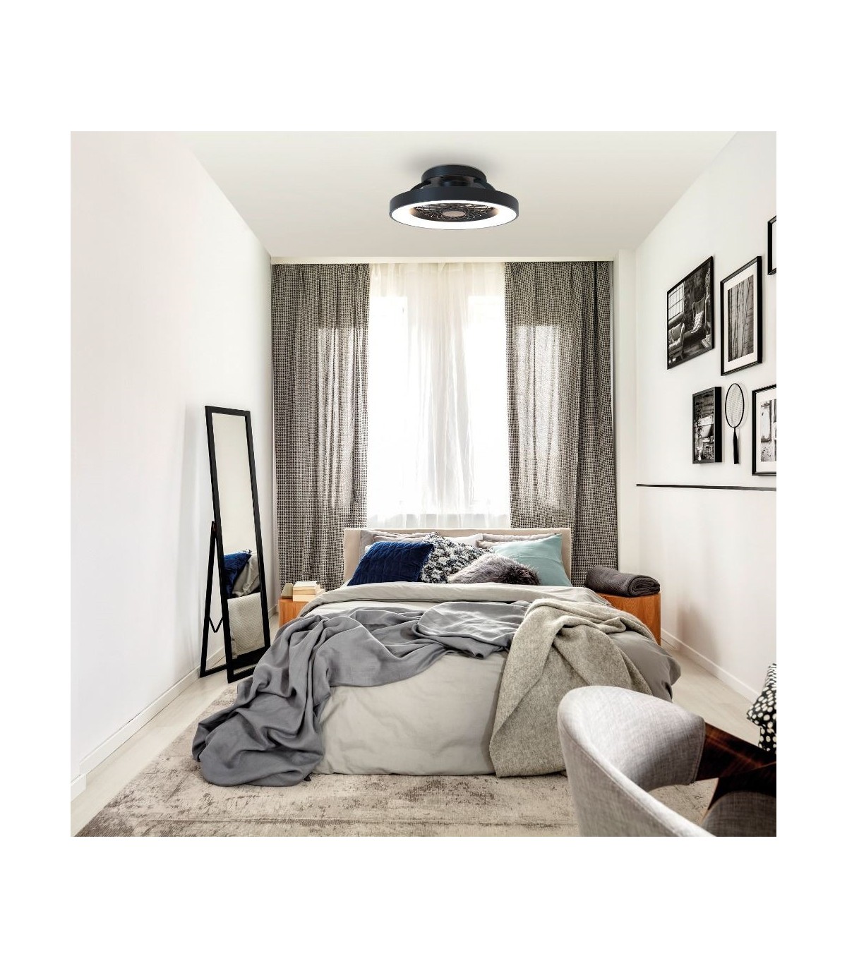 Ventilador Tibet Mini DC 70W 7700Lm Negro CCT