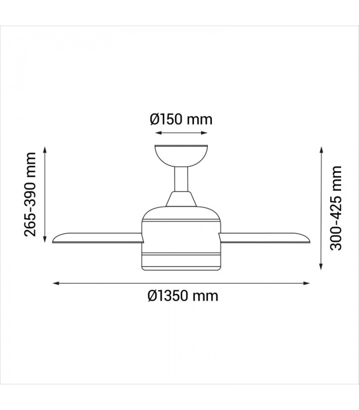 Ventilador Tonda DC 20W 2000Lm 3 Aspas Blanco/Haya CCT
