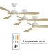 Ventilador Tonda DC 20W 2000Lm 3 Aspas Blanco/Haya CCT