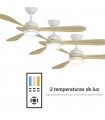 Ventilador Tonda DC 20W 2000Lm 3 Aspas Blanco/Haya CCT