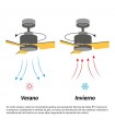 Ventilador Tonda DC 20W 2000Lm 3 Aspas Blanco/Haya CCT