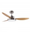 Ventilador Tulum DC Níquel 25W 2500Lm 3 Aspas Haya CCT